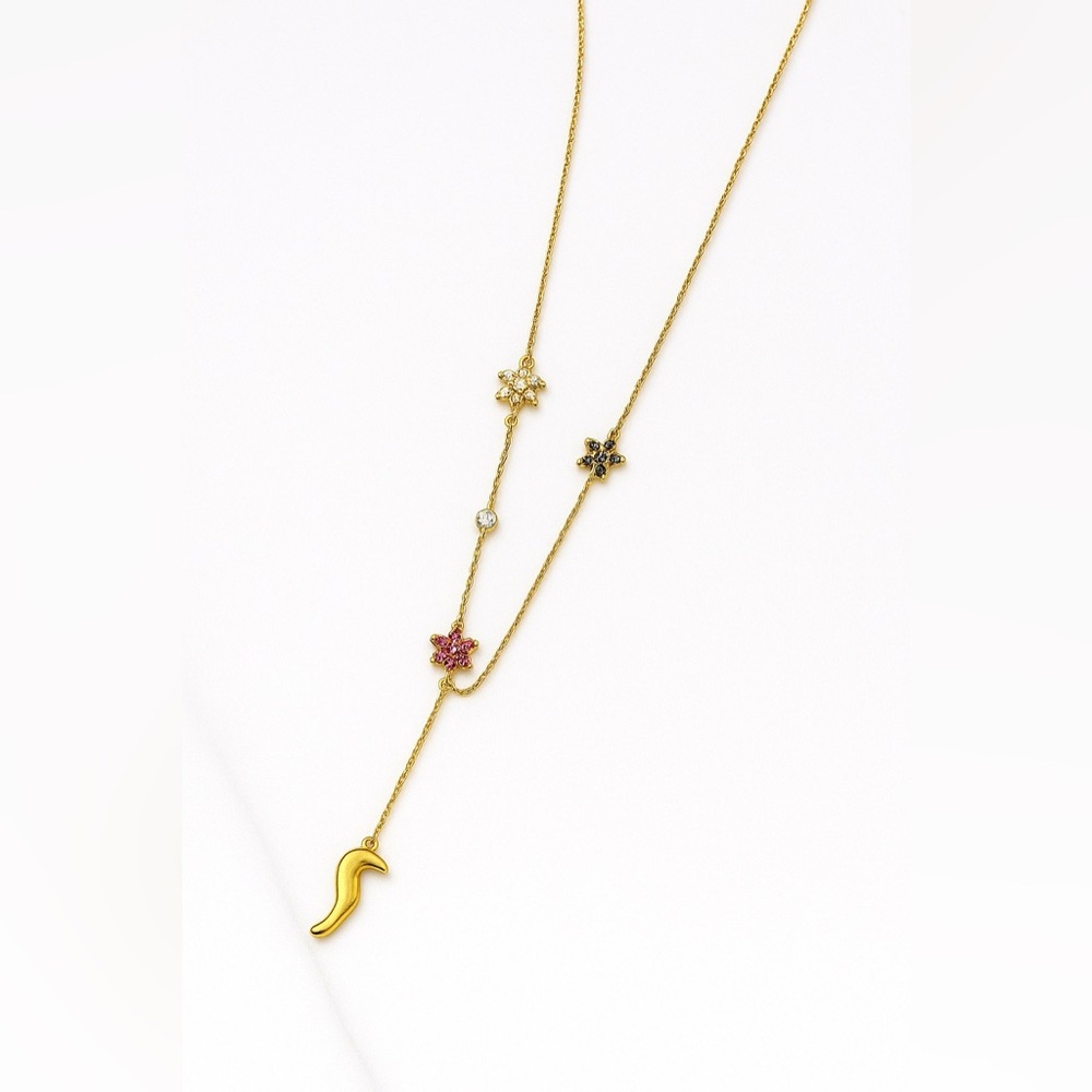 KC Chic Designs Elegant Gold and Multicolor Pendant Necklace
